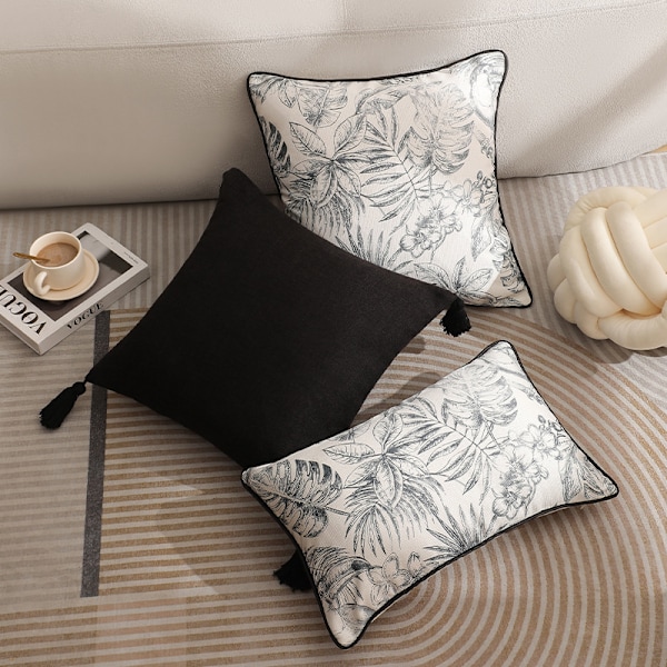 Scandinavisk stil kuddar set, lyxig soffa kudde med fransar, kuddar set för säng, vardagsrum, ryggkudde 45*45cm