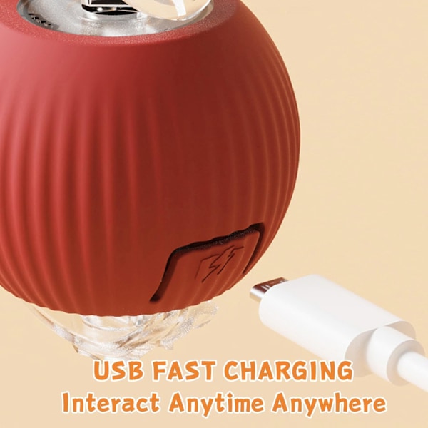 2 st Interaktiva Hundleksaker Interaktiv Rullande Hundboll Tuggleksak Viral Rullande Hundboll Kattleksaker Rullande Boll Elektrisk Hundboll Leksak 360° Smart Automatisk Red