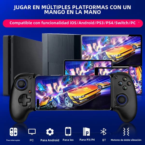 D10 Hvid Trådløs Spilcontroller Kompatibel med Switch, Android, iOS og Tablet, Multiplatform Streaming Gamepad