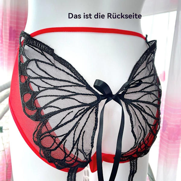 To stykker sexede trykte søde plus size dametrusser med bånd, transparente, komfortable og åndbare. L
