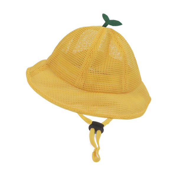 Barnens hinkhatt justerbar rep söt mesh andningsbar sommar solhatt gul yellow