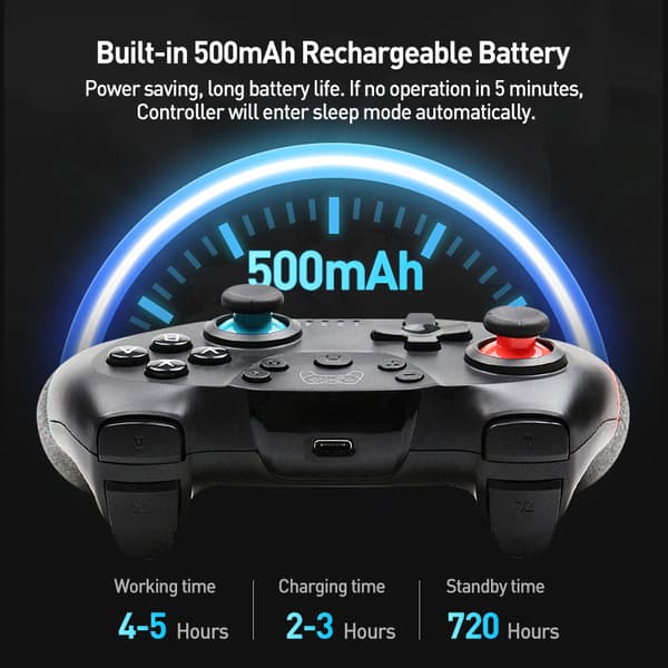 Gul Trådløs Bluetooth Spilcontroller, Kompatibel med Switch Konsol, Turbo og Capture Funktioner