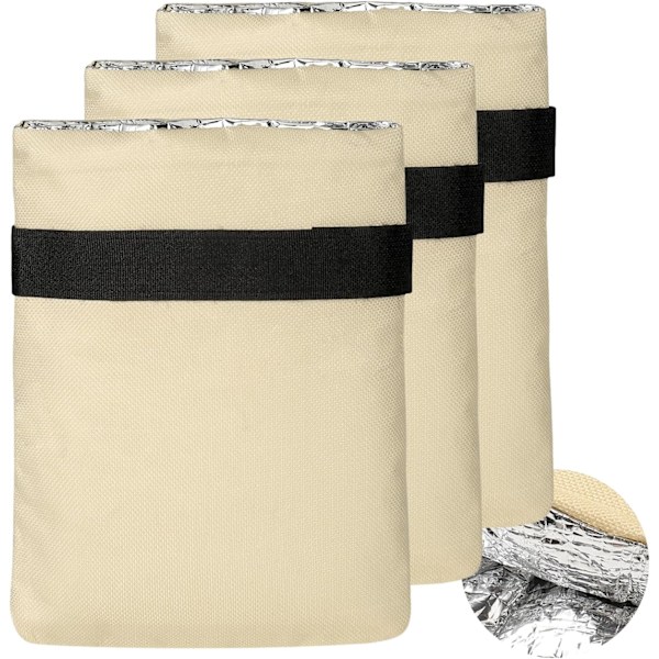Uppgraderad Utomhuskranöverdrag för Vinter, 5,5\" B x 7,1\" H Utomhuskranöverdrag Frostskydd, Slanganslutningsöverdrag (Beige, 3-pack)
