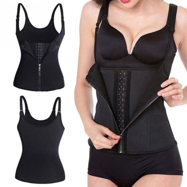 Taljetræner Shapewear Top Taljetræner Lille Talje Sort L black l