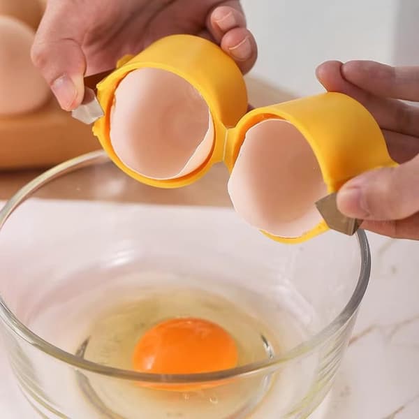 Eggeskallåpner i rustfritt stål, eggknekker, kjøkkenredskap, rosa Pink