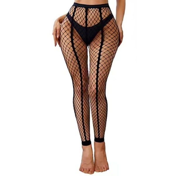 Fantastiske Kvinders Ni-punkts Fiskenet Strømper: Den Lokkende Brede Tykke Lodrette Stribede, Mellemstore Store Masker, Hul Design, Ultra Tynde og Sexy