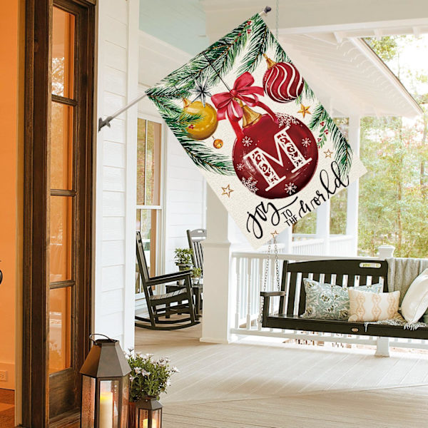 Julemonogram Bogstav B Haveflag Ornament Kugler 12x18 Tommer Dobbeltsidet Ude