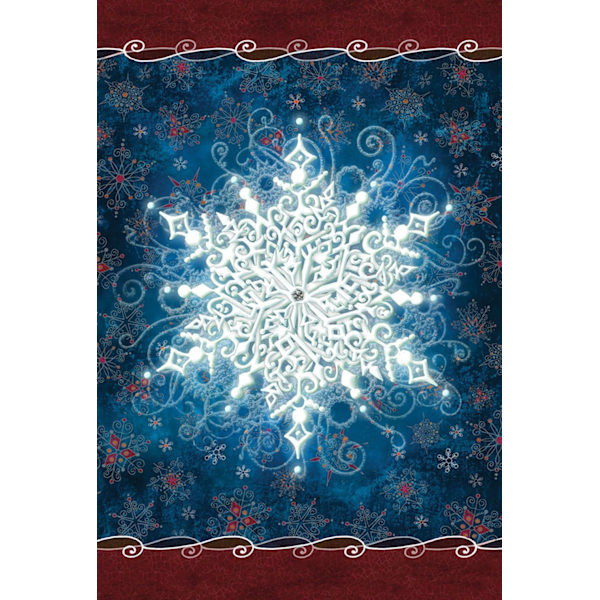12x18 Tommer Dobbeltsidet Haveflag Vinterflag, Snefnug Krans Julevinter Haveflag Husflag Til Udendørs Have Dekoration Solo Snowflake