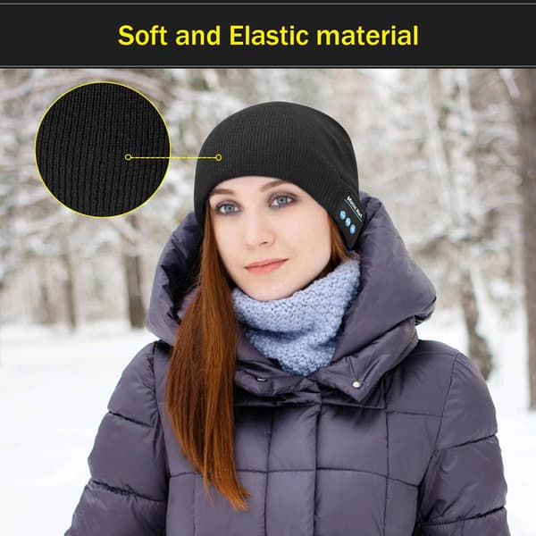 Bluetooth-mössa för män, varm fleecefodrad stickad mössa, Alla hjärtans dag-present, originell vinterpresent