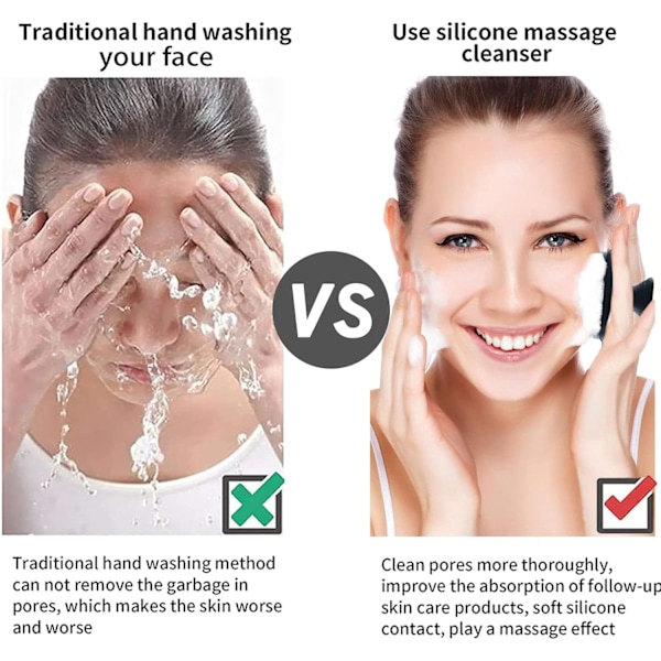 Ansigtsbørste, Silikone Ansigtsbørste til Mænd, Blid Exfoliator Pad & Massager, Ansigtsrensning/Vaskebørste - Fjerner Død & Tør Hud