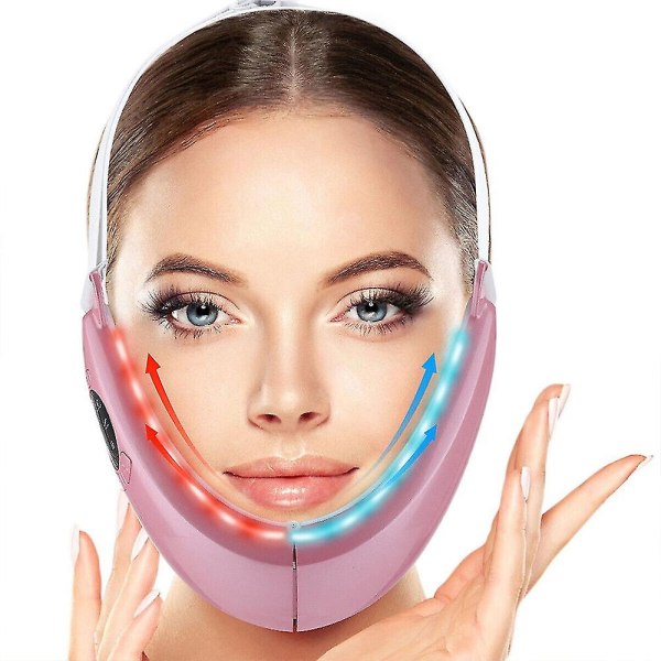 V-face Beauty Meter Shaping Massager Lifting Reducer Double Chin Slanking Pink