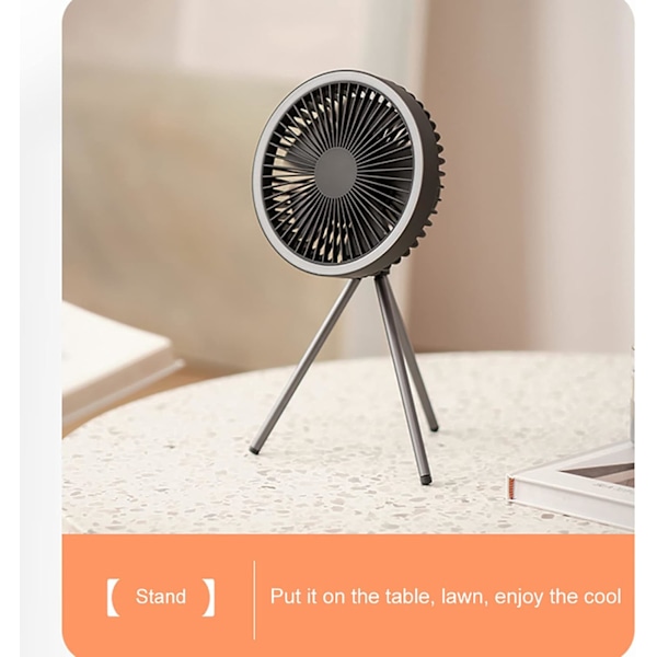 Genopladelig Bærbar Ventilator Tripod Fan Udendørs Camping Fan