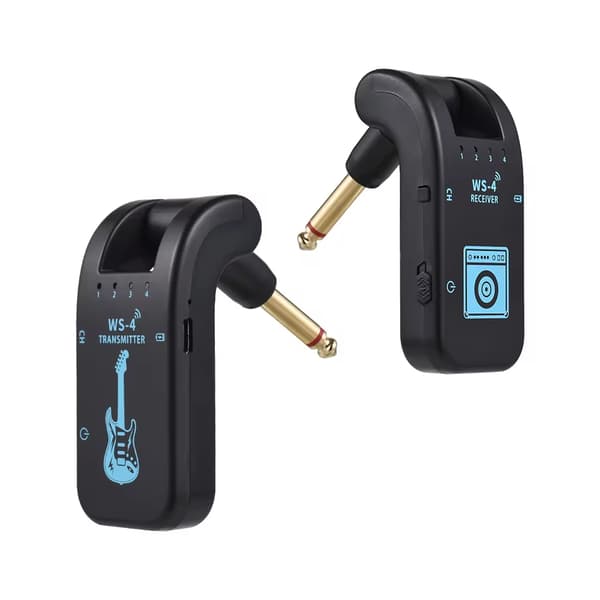 2.4G Trådløst Guitar Sender Modtager System, 48K/16bit Digital Lyd til Elektrisk Guitar og Bas black
