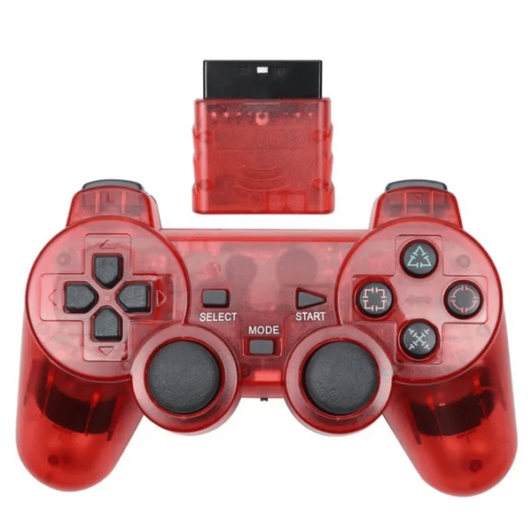 Sort Transparent Vibrerende Trådløs Gamepad, Kompatibel med PS2, PC USB Controller