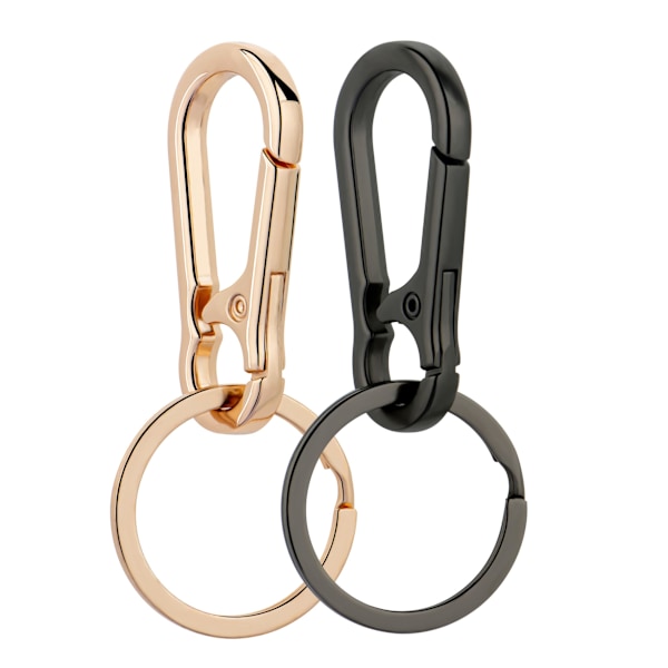 Metal Nøgleringe Nøglering Nøglekæde Ring Klips Holder Organizer til Hjem Bil Nøgler Nøglefinder Kvinder Mænd Gold Black