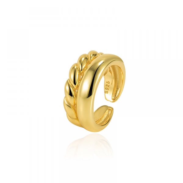 Dobbel swirl ring, gull, 1 stk