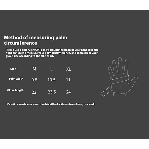 Vinterhansker for utendørs - Ideelle for høst og vinter - Ridning, Ski, Vanntette, Vindtette, Antislipp og Berøringsskjermkompatible L