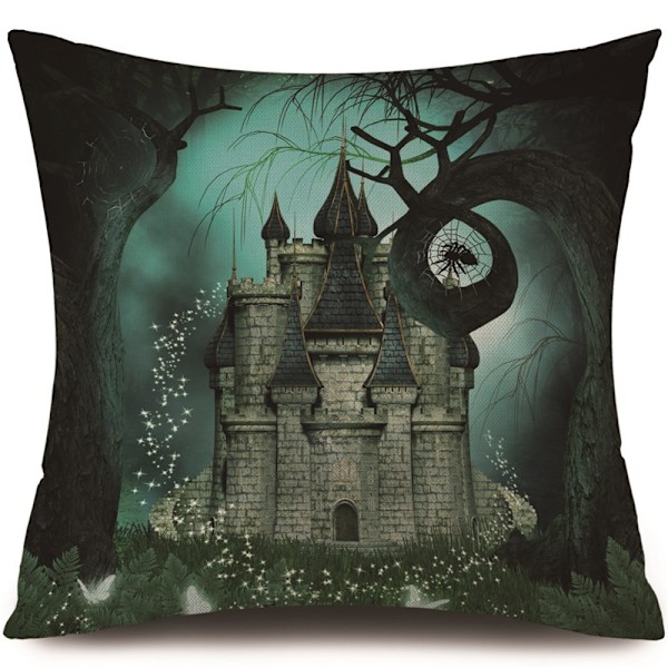 Syksyn Halloween-kurpitsatyynynpäälliset 18x18 tuumaa, 4 kpl setti, Halloween-tyynynpäällinen pellavasta, kurpitsa, noita