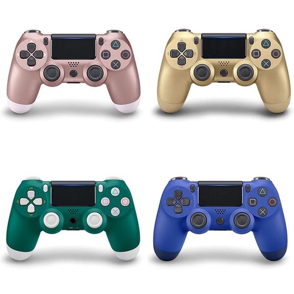 Blandet Blå Trådløs Controller Kompatibel med PlayStation 4 med Vibration, Inkluderer USB-ladekabel - Ergonomisk Design til Gaming