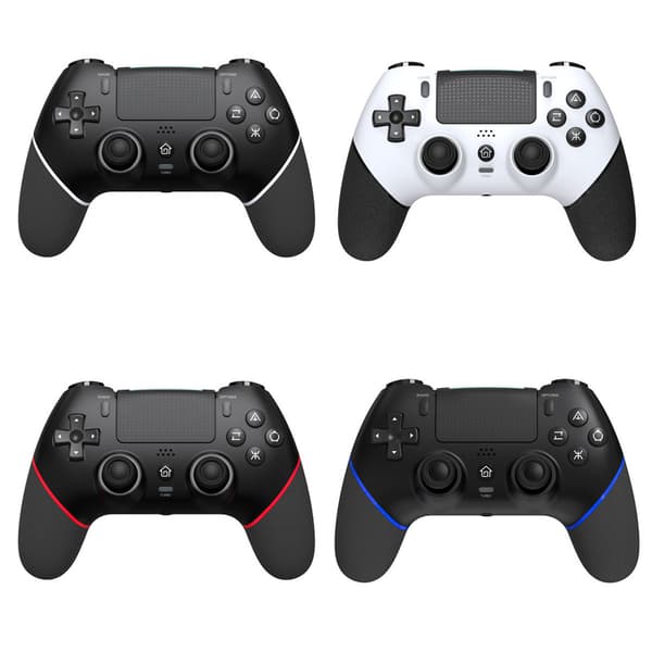 Sort Hvid Bluetooth Spilcontroller, Kompatibel med PS4, PS4 Pro, PS4 Slim, PC med Dobbelt Vibration Hall Effect