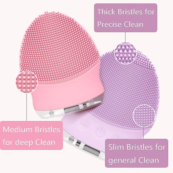 Silikon Ansiktsrengöring Elektrisk Ansiktsrengöring Pore Cleaner Brush Tw Pink