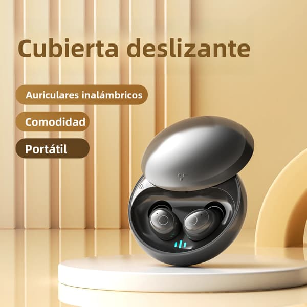 Hvide, trådløse mini-in-ear Bluetooth-øretelefoner til søvn, diskret design.