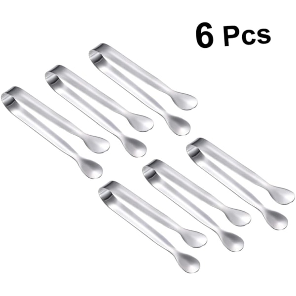 6 st Isbitstänger Socker Tänger Isbit Tänger Isbit Klämma Tänger Kubik Socker Tong Klämma Klämma Is Kaffe Tänger Mat Servering Klämma Rostfritt Klämma Bröd Klämma Blank