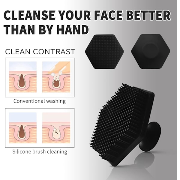Ansigtsbørste, Silikone Ansigtsbørste til Mænd, Blid Exfoliator Pad & Massager, Ansigtsrensning/Vaskebørste - Fjerner Død & Tør Hud