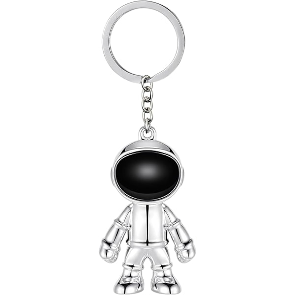 Musta Robot-Avaimenperä Miehille Luova Avaruusmies Auton Avaimenperä Renkaana Toimistoon Reppuun Lompakkoon Koristeeksi Silver
