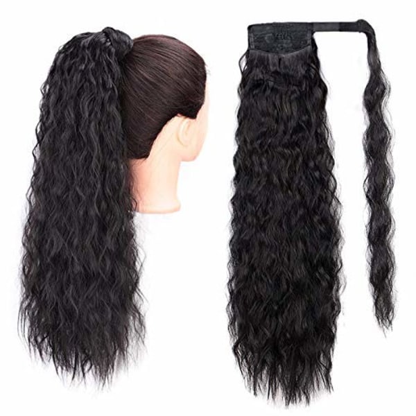 Bølget hestehale extensions - Sort