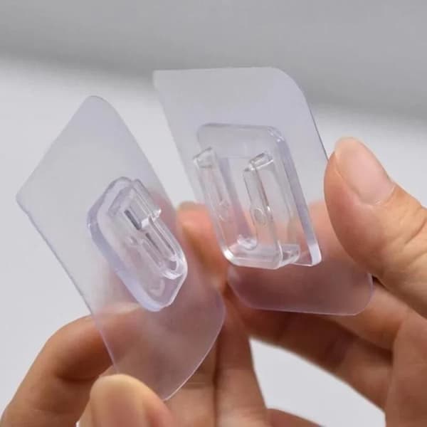 Dobbeltsidede klæbekroge, transparent sugekopdesign, multifunktionel opbevaring 20pcs