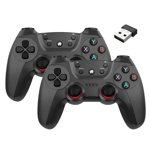 Gul 2.4G Trådløs Spilcontroller, Kompatibel med Linux, Android-telefon, PC og Smart TV, Joystick Gamepad