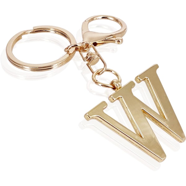 Nøglering med Guld Bogstav A-Z til Kvinder Taske Charms Pung Charms Til Håndtasker Metal Alphabet Initial Letter Nøglering W