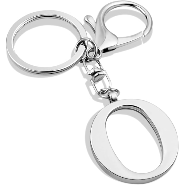 Nyckelring med guldbokstav A-Z för kvinnor, väskacharm, handväskacharm, metallinitialbokstavsnyckelring Silver-o