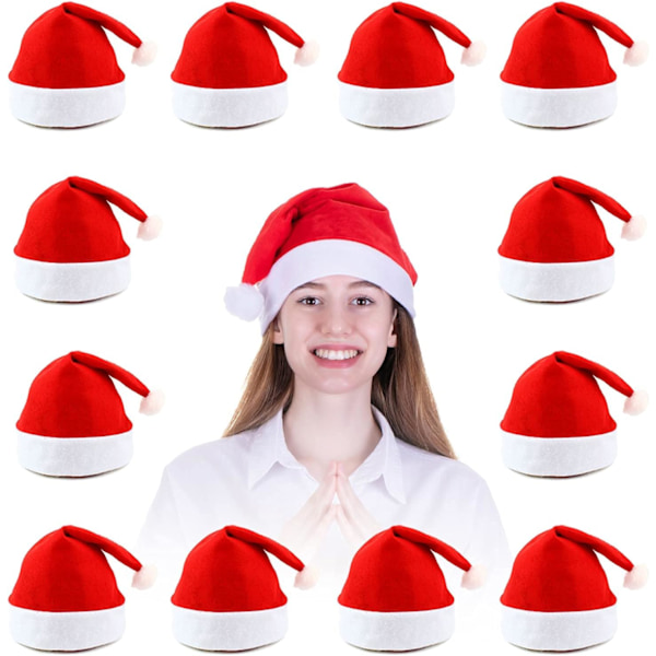 Tomtehattar i Bulk för Vuxna, 12 st Julklappar för Vuxna, Universal Passform Plus Storlek, Perfekta Julfesttillbehör 12 st 12pcs-13"x15"
