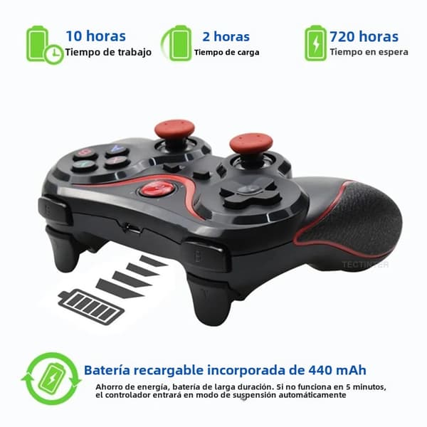 Hvid Controller med Adapter Bluetooth Gamepad, Kompatibel med Android, PC, Switch Style, PS3