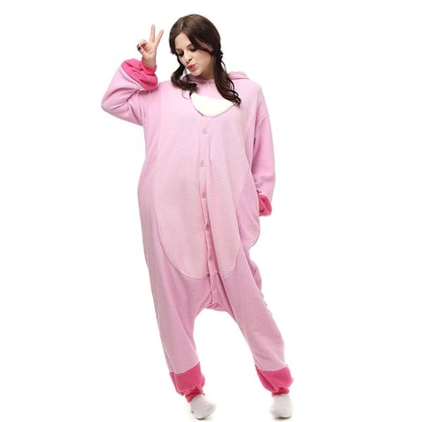 Vuxen Onesie Djur Pyjamas Halloween Cosplay Kostymer Festkläder Rosa M