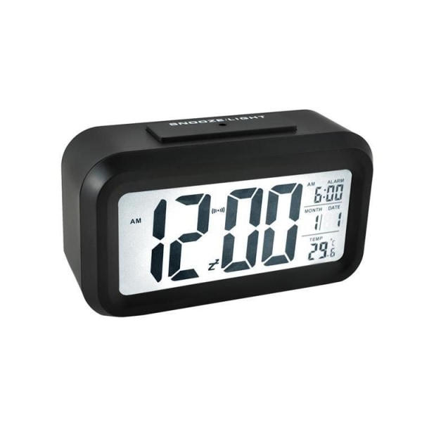 ISO väckarklocka Digital med termometer black