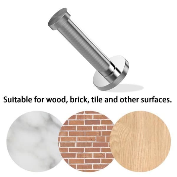 6-delt vægkrogssæt i rustfrit stål, grå, elegant design