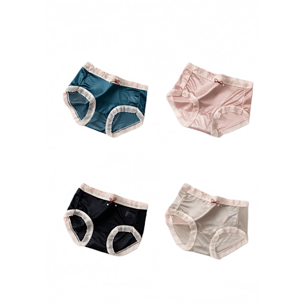 Sommar tunna och transparenta damtrosor, svalkande triangeltrosor, midjehöga, andningsbara, plus size, fyra stycken i ett set. M