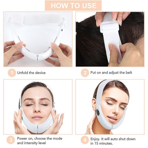 V-face Beauty Meter Shaping Massager Lifting Reducer Double Chin Slanking White