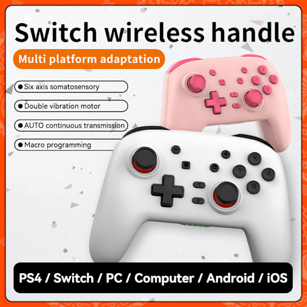 Sort Trådløs Bluetooth Gamepad Kompatibel med Nintendo Switch