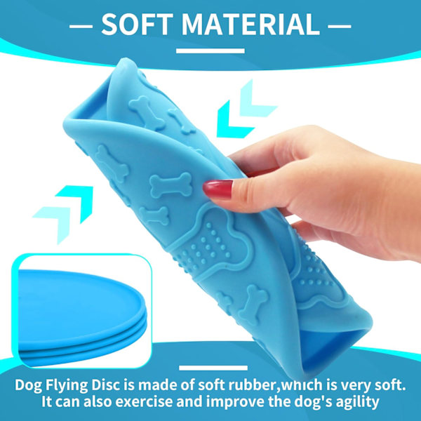 7 tum Hund Flygande Frisbee 1-pack Flyer Hund Leksak, Hund Frisbee, Lätt, Perfekt för Pool och Strand (Orange, Grön, Blå) Blue