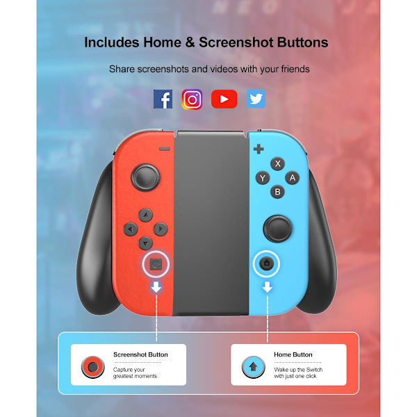 Blå Switch controller, opgraderet version controller til Switch sportsspil trådløs spilcontroller