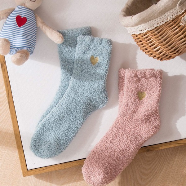 Mysiga Varma Toffelstrumpor Kvinnor Super Mjuka Mikrofiber Bekväma Sovstrumpor 6 eller 5 Par A7