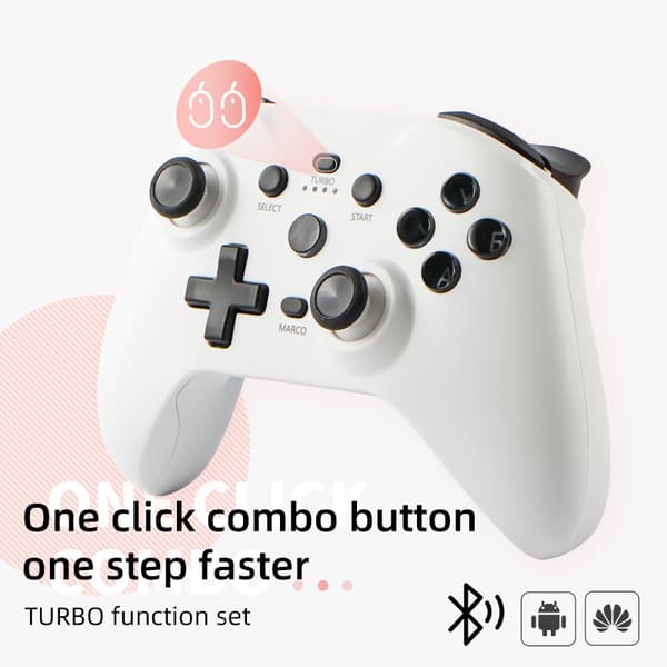 Rød trådløs spillkontroller, kompatibel med Switch-konsoll, multi-plattform gamepad med bevegelseskontroll