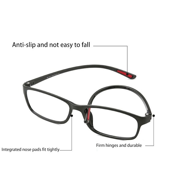 Läsglasögon, avancerad smart zoom, anti-blått ljus, högdefinition, moderna, ultralätta läsglasögon för medelålders och äldre, halkfria bågar +350 degrees