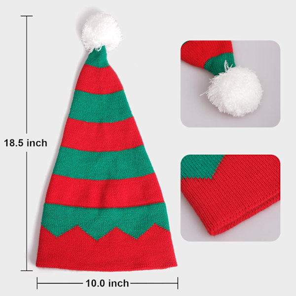 Jultomtehatt Röd Jultomtehatt Stickad Hatt Jultomtehatt För Vuxna Kvinnor Män 2-pack 2 Pack B