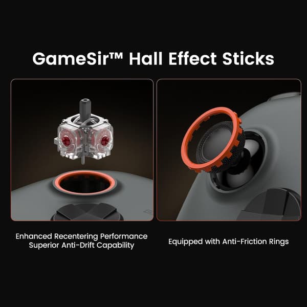 GameSir Nova Lite 2 Trådløs PC-kontroller med Hall Effect-joysticker og -triggere, 2,4G og kablet 1000Hz pollingfrekvens, omprogrammerbare knapper - Kompatibel