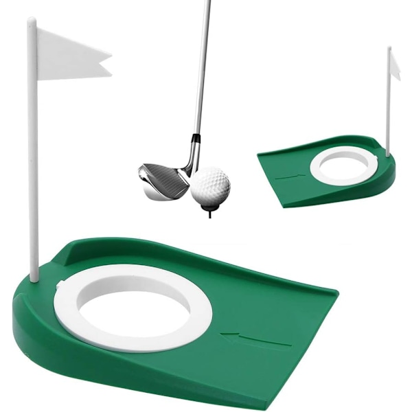 Putting Cup - Justerbart hull i plast, hvit flaggøvelse, golf putting cup